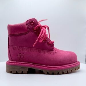 Timberland Waterproof‎ Pink Nubuck Lace-Up Boots Toddler Girls Size 6